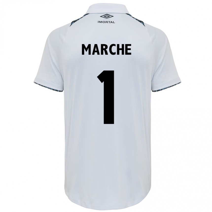 Niño Fútbol Camiseta Agustín Marchesín #1 Blanco Azul 2ª Equipación 2024/25 Argentina