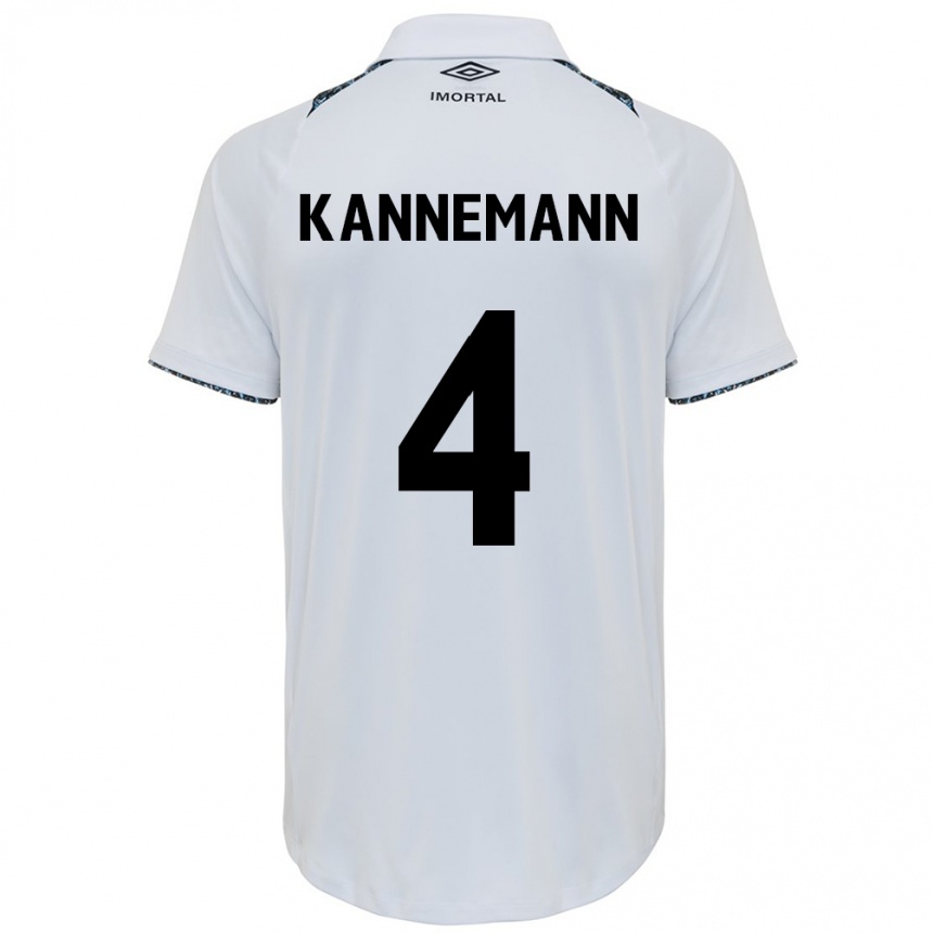 Niño Fútbol Camiseta Walter Kannemann #4 Blanco Azul 2ª Equipación 2024/25 Argentina