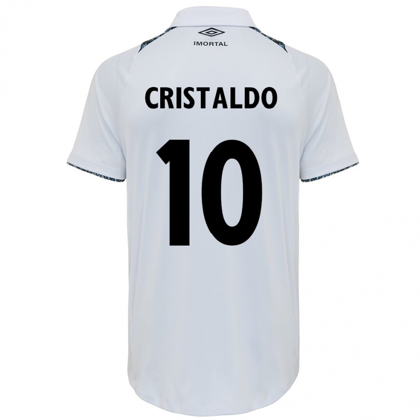 Niño Fútbol Camiseta Franco Cristaldo #10 Blanco Azul 2ª Equipación 2024/25 Argentina