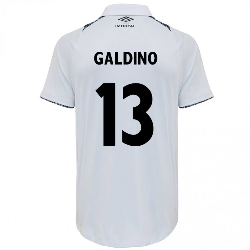 Niño Fútbol Camiseta Everton Galdino #13 Blanco Azul 2ª Equipación 2024/25 Argentina