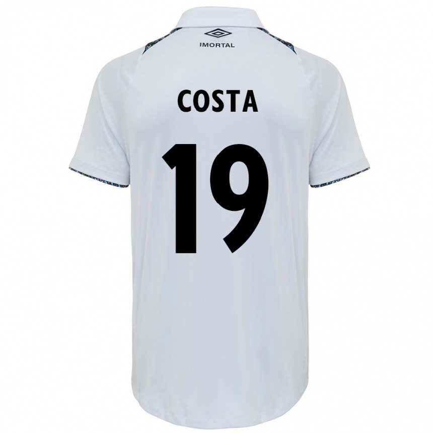 Niño Fútbol Camiseta Diego Costa #19 Blanco Azul 2ª Equipación 2024/25 Argentina