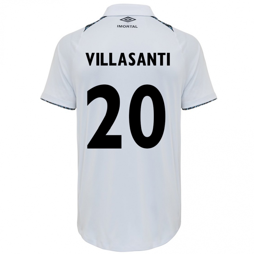 Niño Fútbol Camiseta Mathías Villasanti #20 Blanco Azul 2ª Equipación 2024/25 Argentina