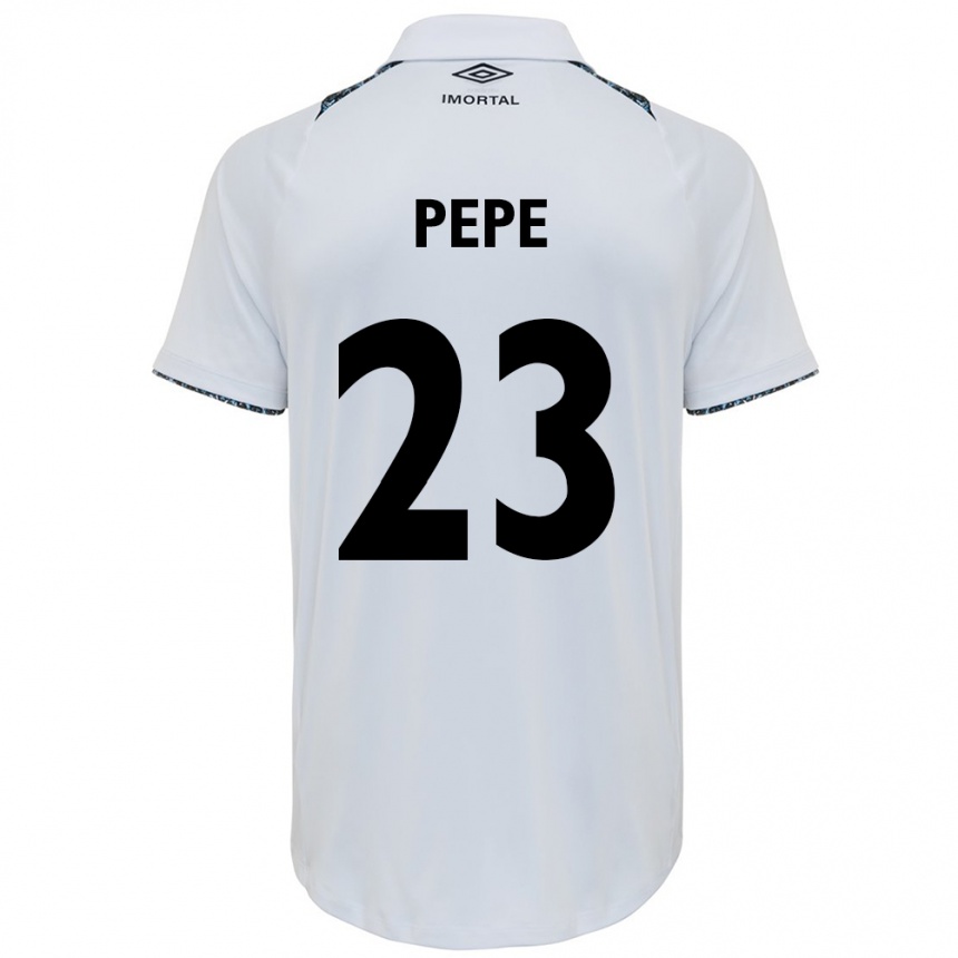 Niño Fútbol Camiseta Pepê #23 Blanco Azul 2ª Equipación 2024/25 Argentina