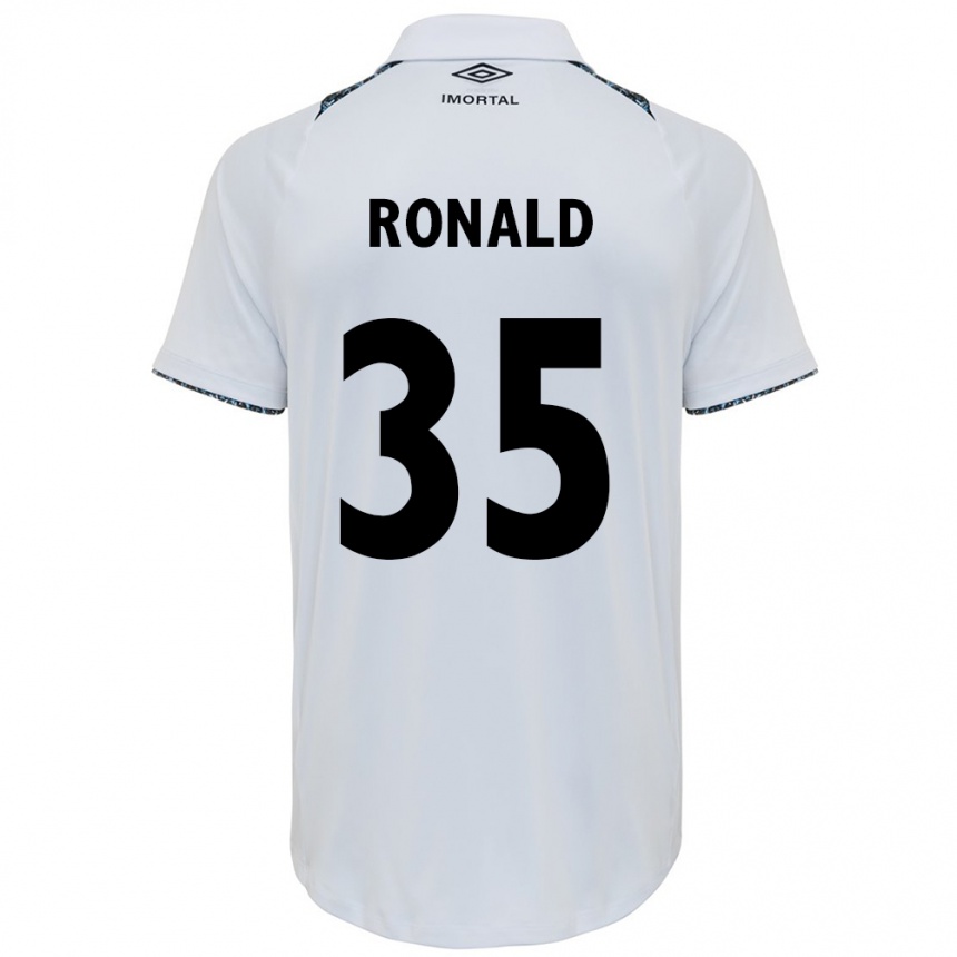 Niño Fútbol Camiseta Ronald #35 Blanco Azul 2ª Equipación 2024/25 Argentina