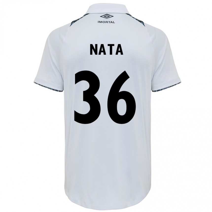 Niño Fútbol Camiseta Natã #36 Blanco Azul 2ª Equipación 2024/25 Argentina