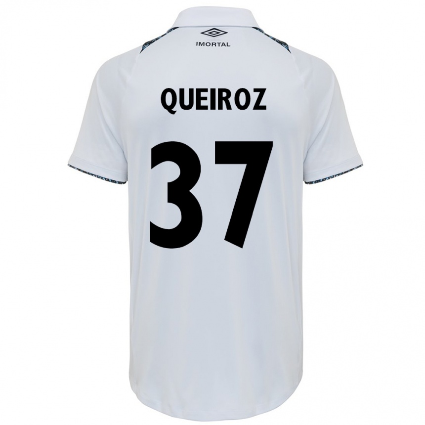 Niño Fútbol Camiseta Du Queiroz #37 Blanco Azul 2ª Equipación 2024/25 Argentina