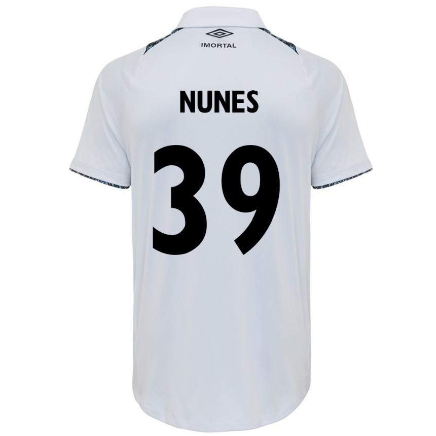 Niño Fútbol Camiseta Gustavo Gomes #39 Blanco Azul 2ª Equipación 2024/25 Argentina