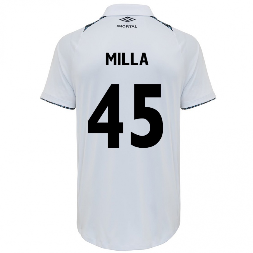 Niño Fútbol Camiseta Lucas Milla #45 Blanco Azul 2ª Equipación 2024/25 Argentina