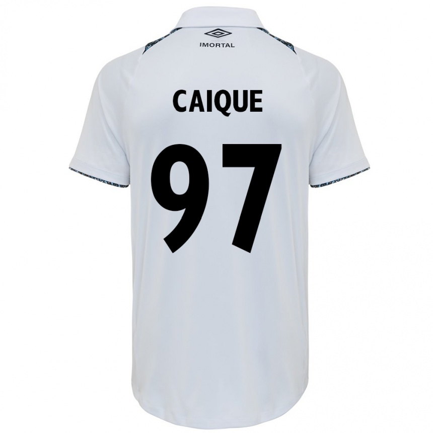 Niño Fútbol Camiseta Caíque #97 Blanco Azul 2ª Equipación 2024/25 Argentina