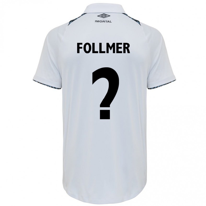 Niño Fútbol Camiseta Luan Follmer #0 Blanco Azul 2ª Equipación 2024/25 Argentina