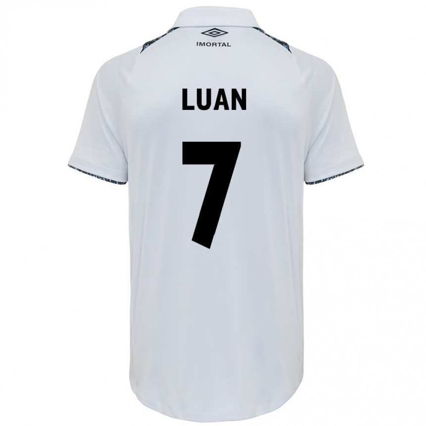 Niño Fútbol Camiseta Luan #7 Blanco Azul 2ª Equipación 2024/25 Argentina