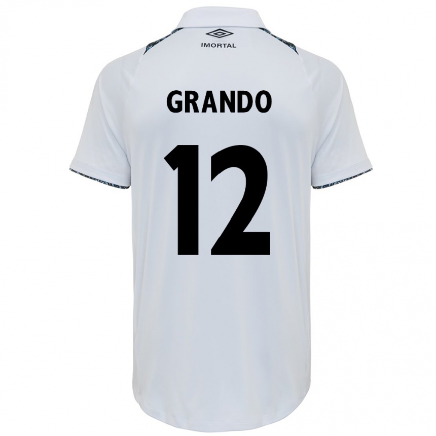 Niño Fútbol Camiseta Gabriel Grando #12 Blanco Azul 2ª Equipación 2024/25 Argentina