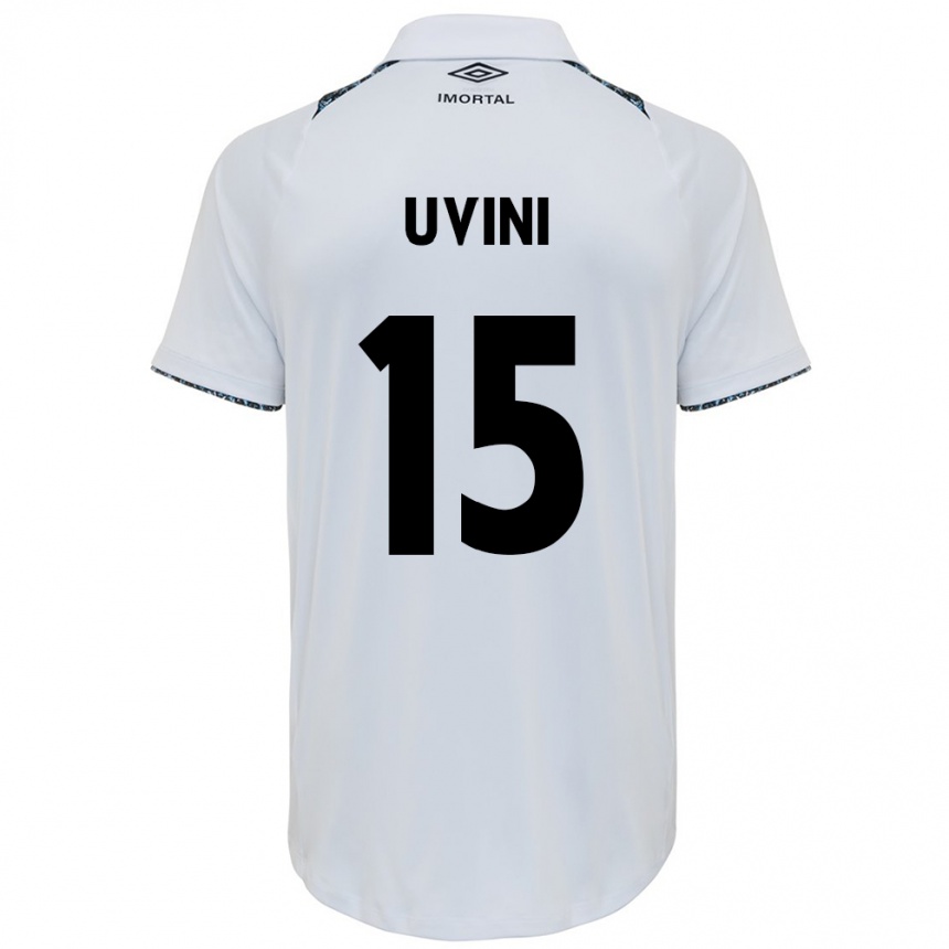 Niño Fútbol Camiseta Bruno Uvini #15 Blanco Azul 2ª Equipación 2024/25 Argentina