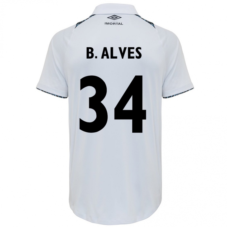 Niño Fútbol Camiseta Bruno Alves #34 Blanco Azul 2ª Equipación 2024/25 Argentina