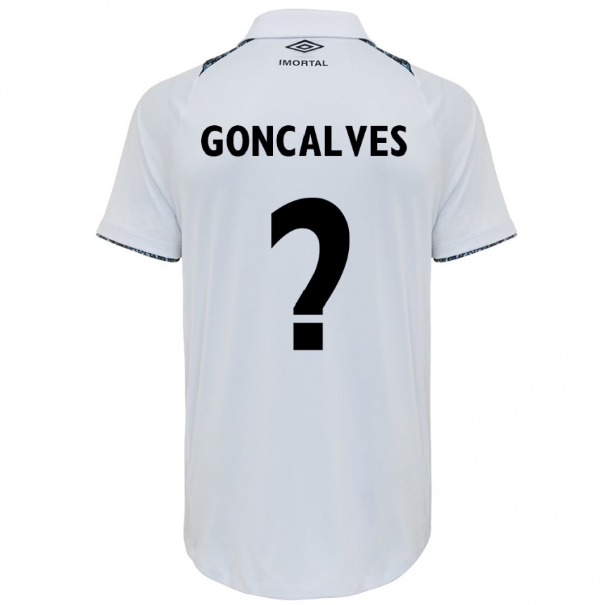 Niño Fútbol Camiseta Matheus Gonçalves #0 Blanco Azul 2ª Equipación 2024/25 Argentina