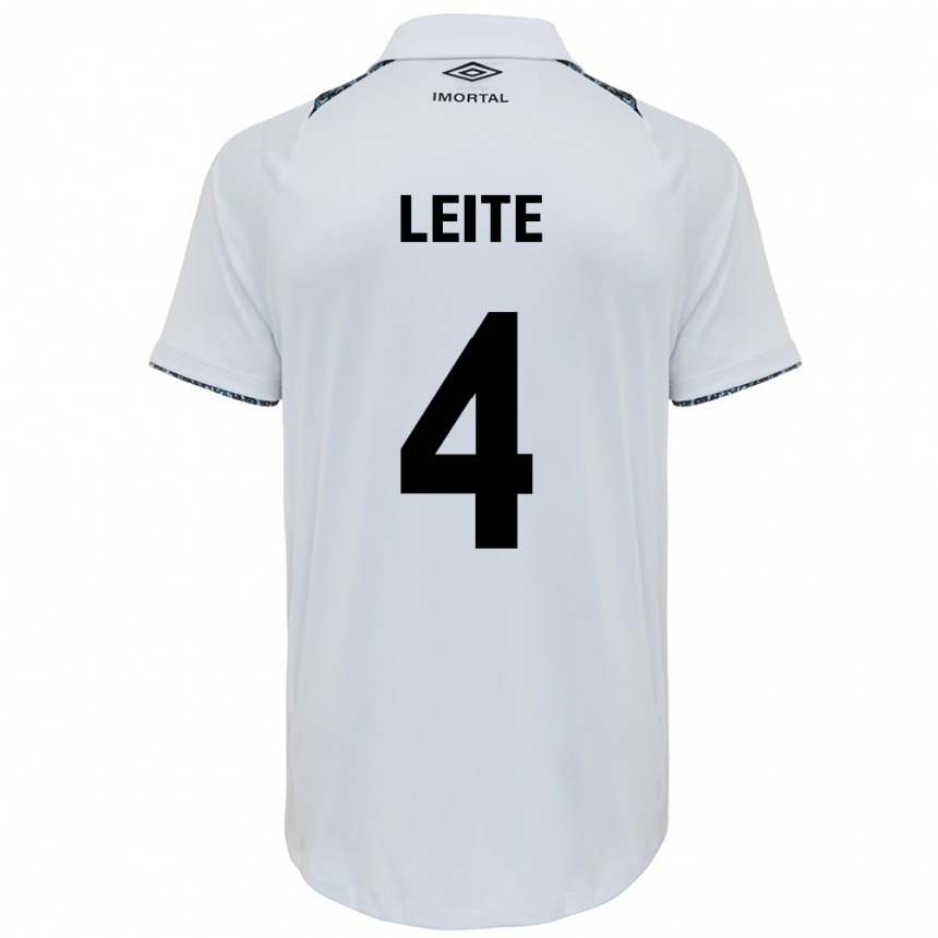 Niño Fútbol Camiseta Paulo Henrique Leite #4 Blanco Azul 2ª Equipación 2024/25 Argentina