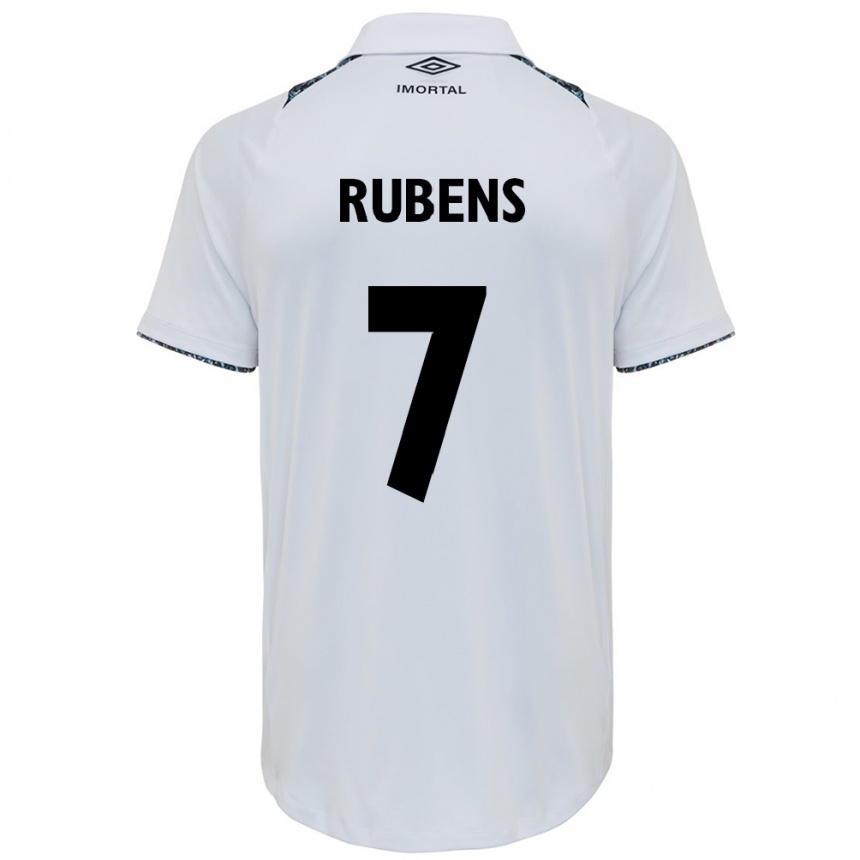 Niño Fútbol Camiseta Rubens #7 Blanco Azul 2ª Equipación 2024/25 Argentina