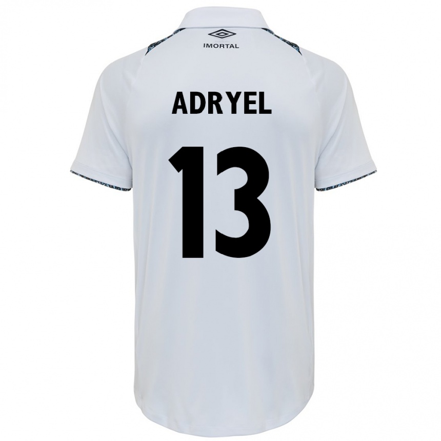 Niño Fútbol Camiseta Adryel #13 Blanco Azul 2ª Equipación 2024/25 Argentina