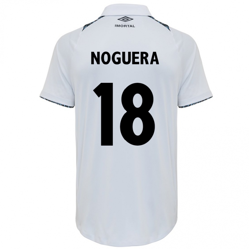 Niño Fútbol Camiseta Freddy Noguera #18 Blanco Azul 2ª Equipación 2024/25 Argentina