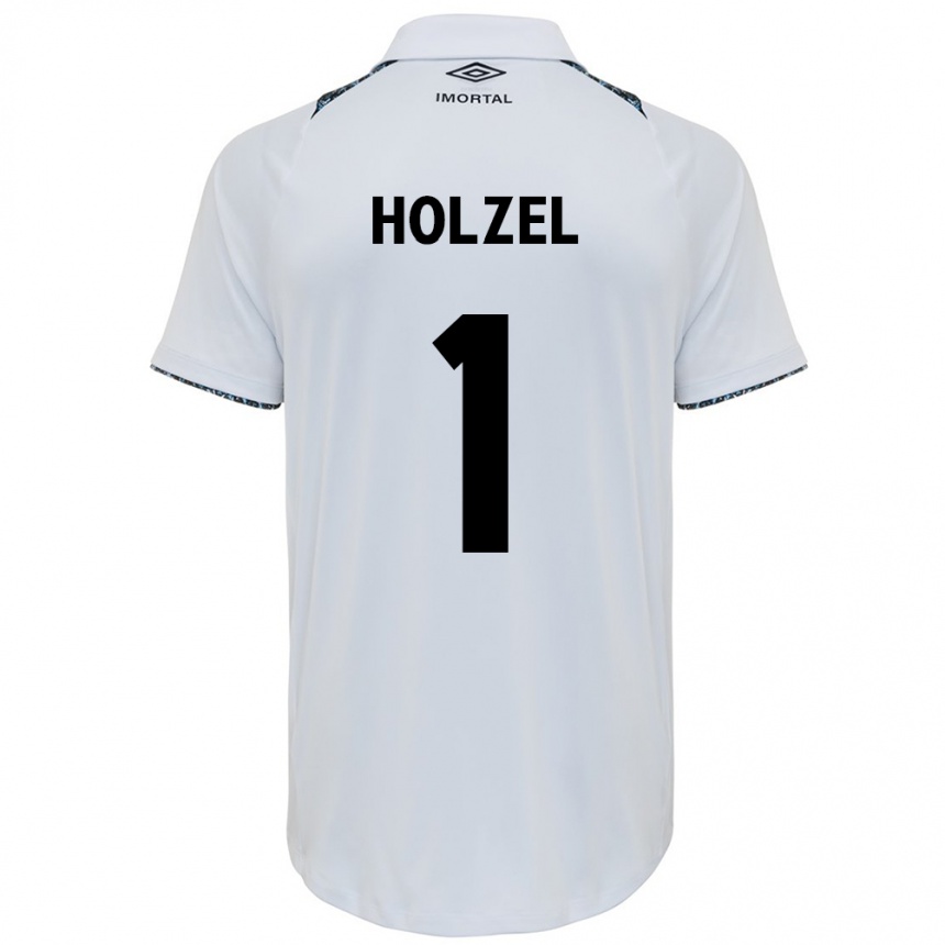 Niño Fútbol Camiseta Vivi Holzel #1 Blanco Azul 2ª Equipación 2024/25 Argentina