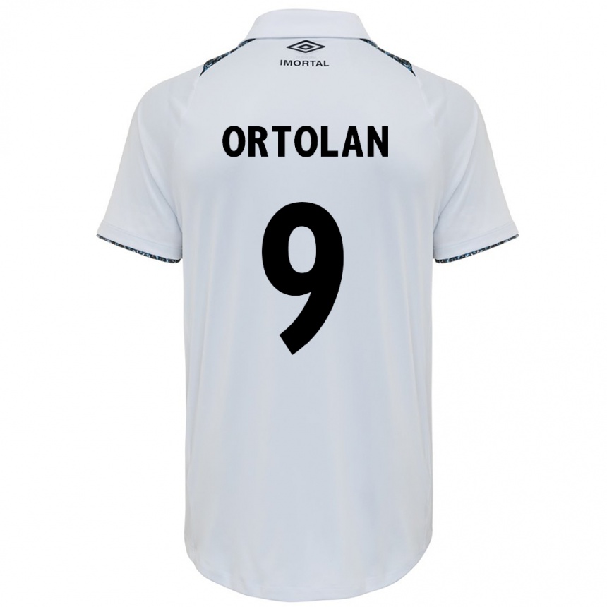 Niño Fútbol Camiseta Dani Ortolan #9 Blanco Azul 2ª Equipación 2024/25 Argentina