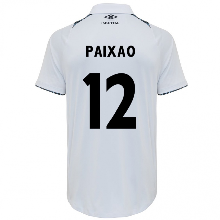 Niño Fútbol Camiseta Iasmin Paixão #12 Blanco Azul 2ª Equipación 2024/25 Argentina