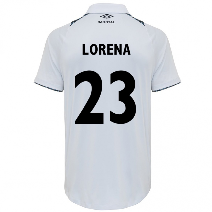 Niño Fútbol Camiseta Lorena #23 Blanco Azul 2ª Equipación 2024/25 Argentina