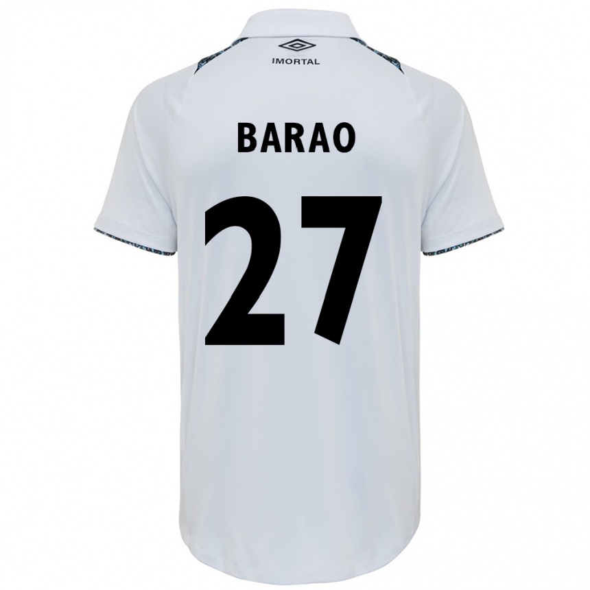 Niño Fútbol Camiseta Dani Barão #27 Blanco Azul 2ª Equipación 2024/25 Argentina