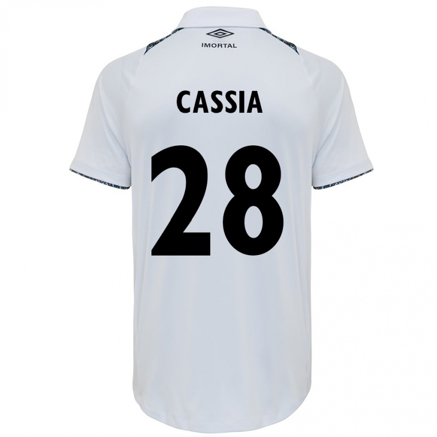 Niño Fútbol Camiseta Cássia #28 Blanco Azul 2ª Equipación 2024/25 Argentina