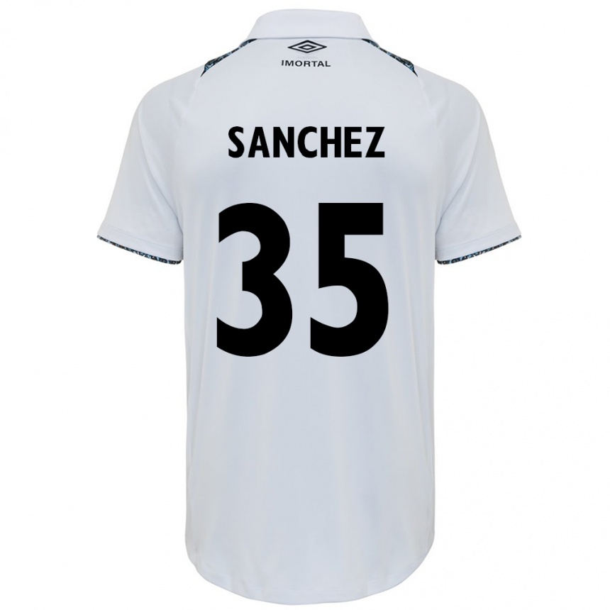 Niño Fútbol Camiseta Lari Sanchez #35 Blanco Azul 2ª Equipación 2024/25 Argentina