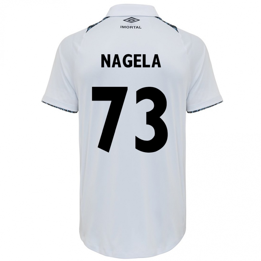 Niño Fútbol Camiseta Nágela #73 Blanco Azul 2ª Equipación 2024/25 Argentina