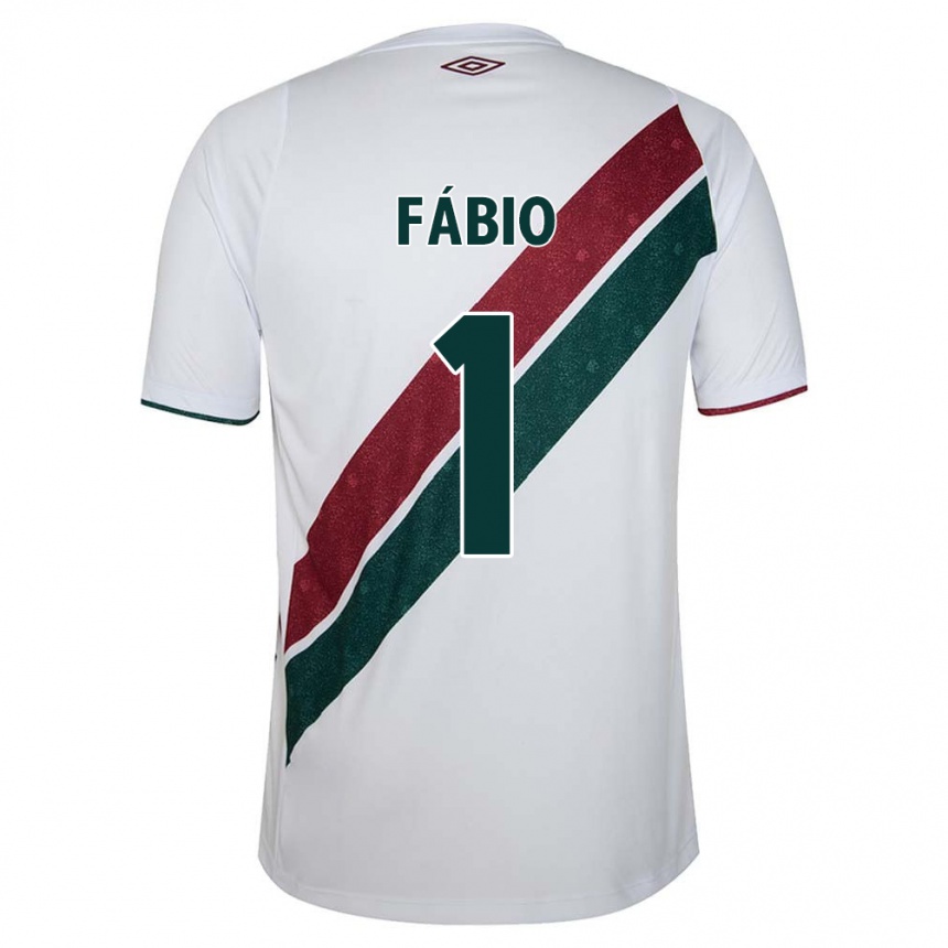 Niño Fútbol Camiseta Fábio #1 Blanco Verde Granate 2ª Equipación 2024/25 Argentina