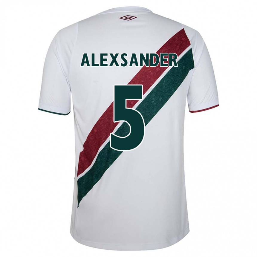 Niño Fútbol Camiseta Alexsander #5 Blanco Verde Granate 2ª Equipación 2024/25 Argentina