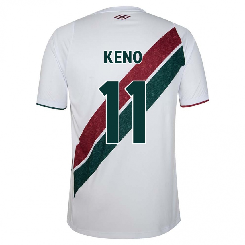 Niño Fútbol Camiseta Keno #11 Blanco Verde Granate 2ª Equipación 2024/25 Argentina