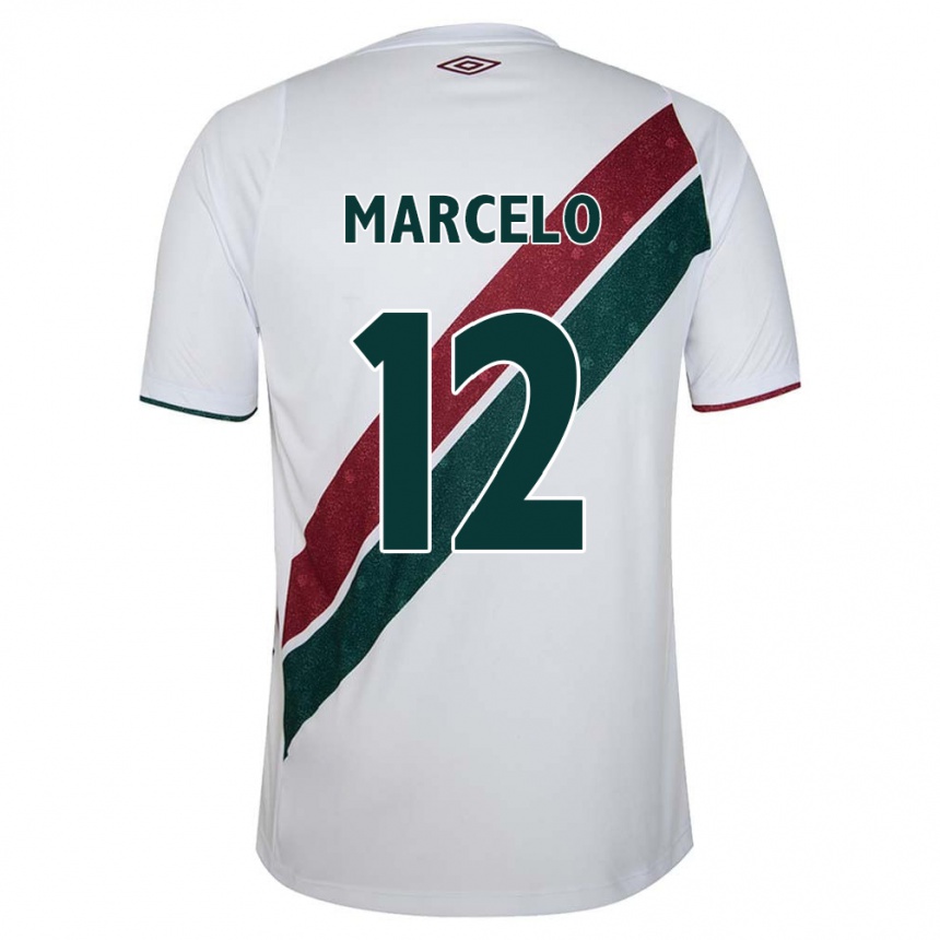 Niño Fútbol Camiseta Marcelo #12 Blanco Verde Granate 2ª Equipación 2024/25 Argentina