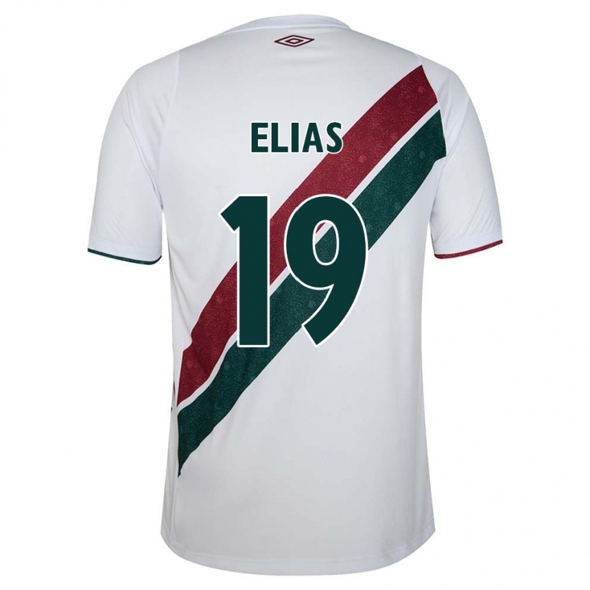 Niño Fútbol Camiseta Kauã Elias #19 Blanco Verde Granate 2ª Equipación 2024/25 Argentina