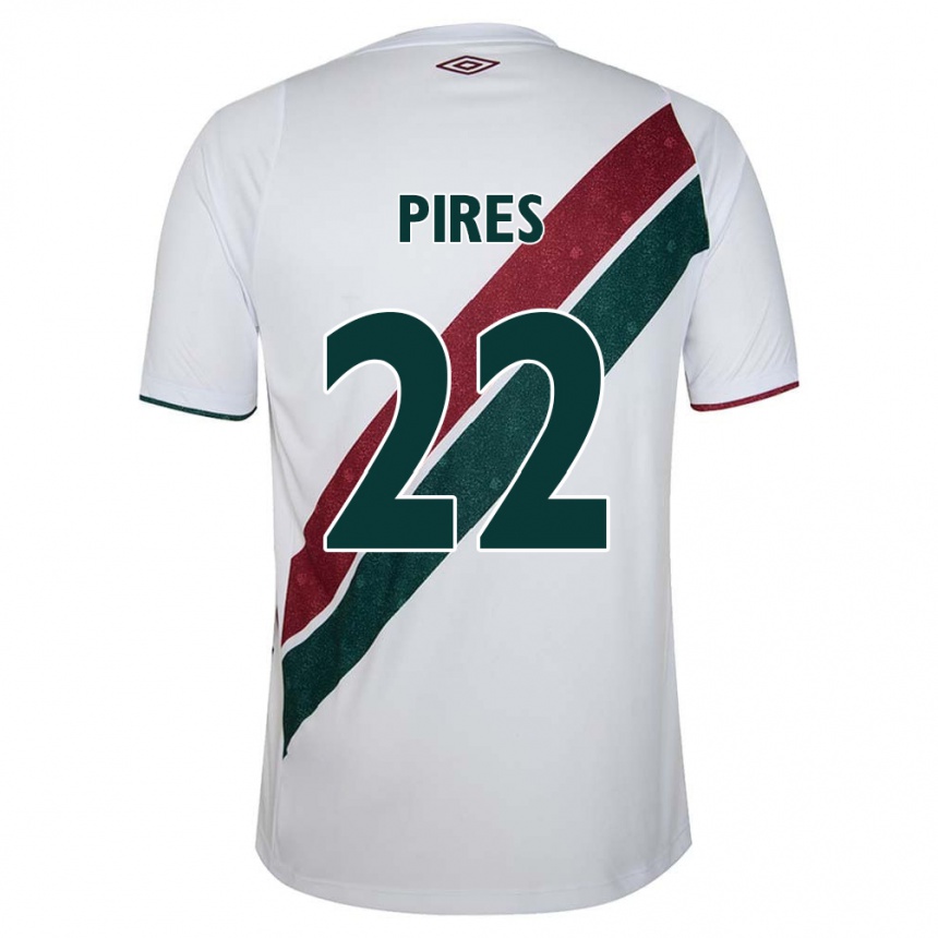 Niño Fútbol Camiseta Gabriel Pires #22 Blanco Verde Granate 2ª Equipación 2024/25 Argentina