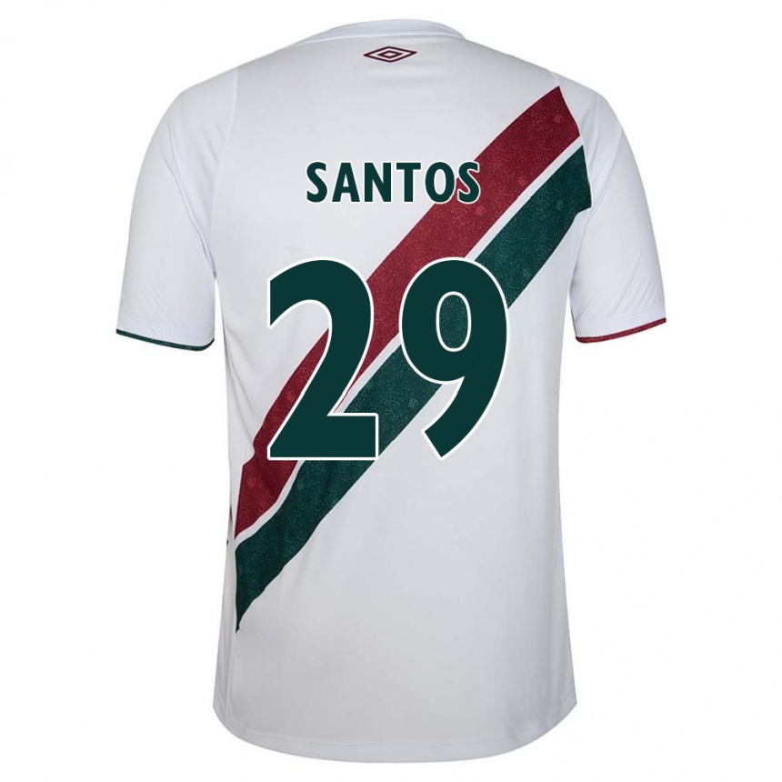 Niño Fútbol Camiseta Thiago Santos #29 Blanco Verde Granate 2ª Equipación 2024/25 Argentina