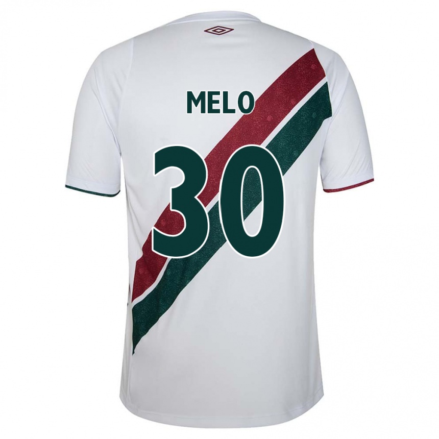 Niño Fútbol Camiseta Felipe Melo #30 Blanco Verde Granate 2ª Equipación 2024/25 Argentina