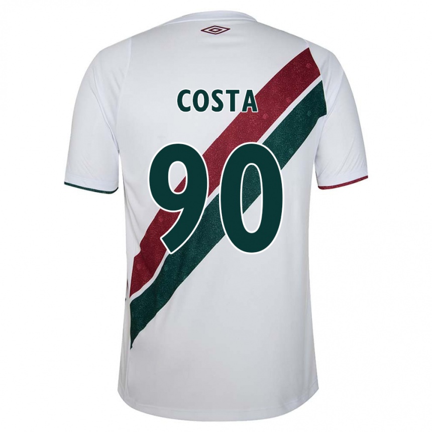 Niño Fútbol Camiseta Douglas Costa #90 Blanco Verde Granate 2ª Equipación 2024/25 Argentina