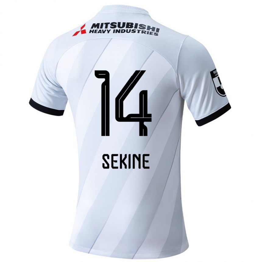 Niño Fútbol Camiseta Takahiro Sekine #14 Gris Blanco 2ª Equipación 2024/25 Argentina