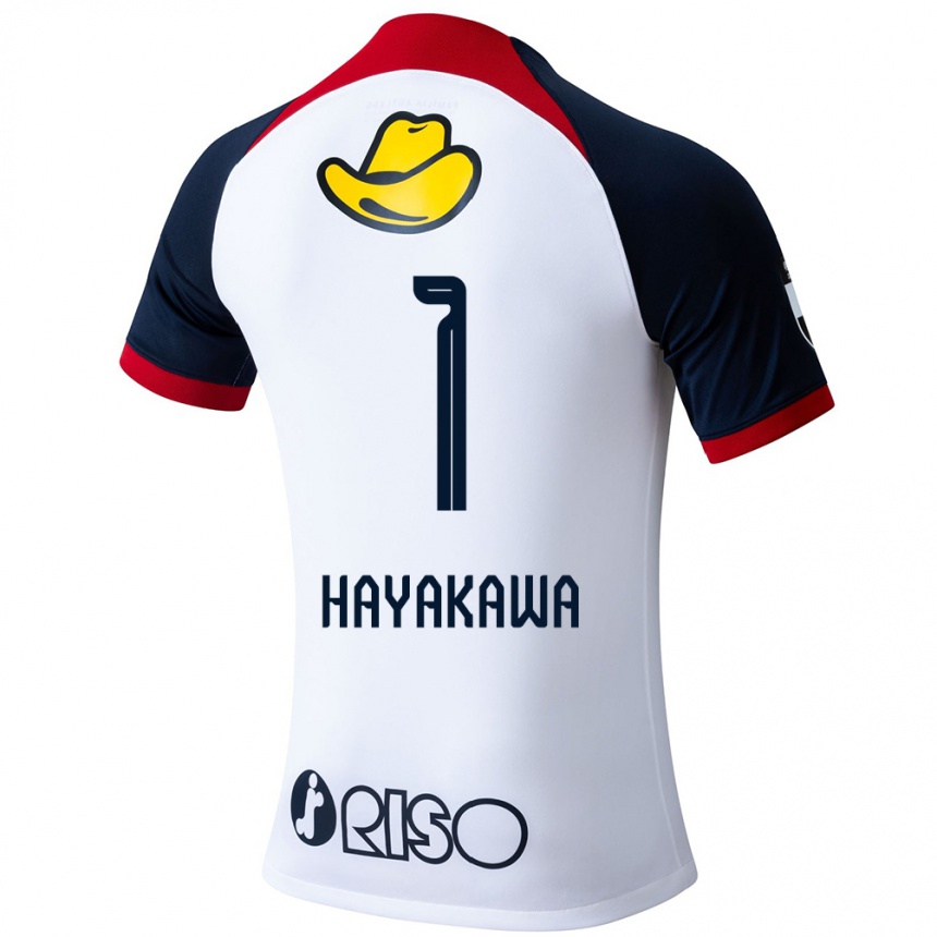 Niño Fútbol Camiseta Tomoki Hayakawa #1 Blanco Azul Rojo 2ª Equipación 2024/25 Argentina