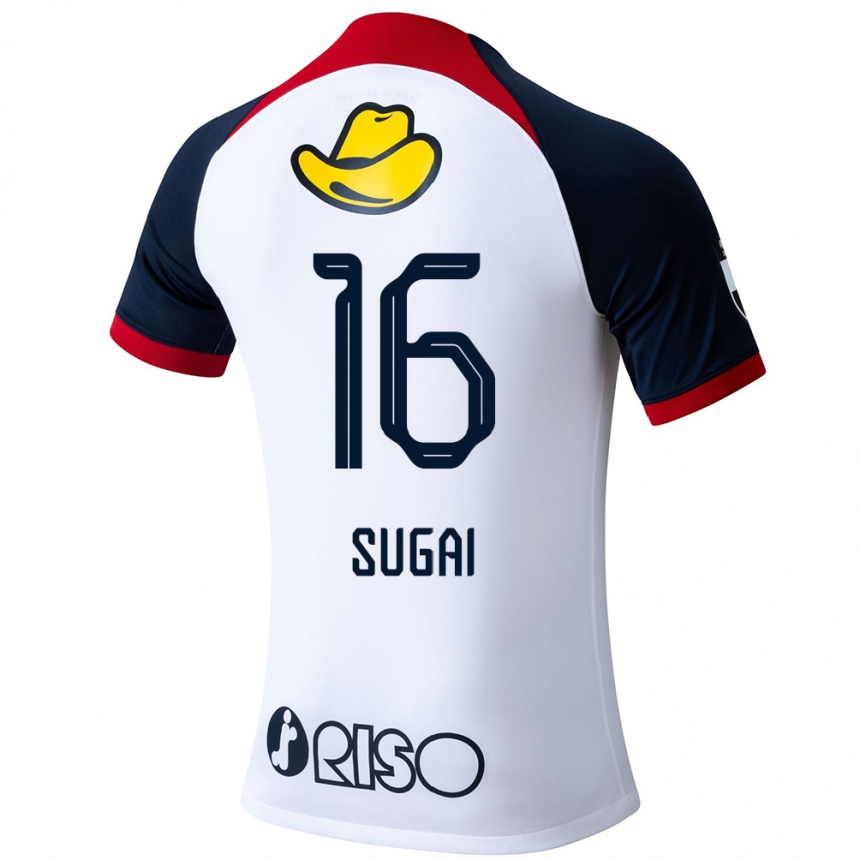 Niño Fútbol Camiseta Hidehiro Sugai #16 Blanco Azul Rojo 2ª Equipación 2024/25 Argentina