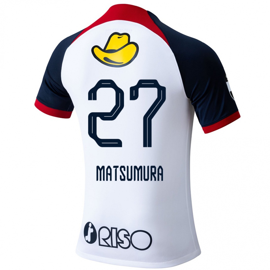 Niño Fútbol Camiseta Yuta Matsumura #27 Blanco Azul Rojo 2ª Equipación 2024/25 Argentina