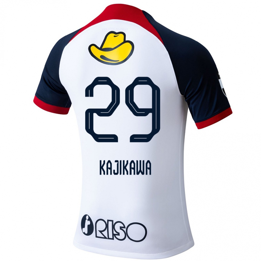 Niño Fútbol Camiseta Yuji Kajikawa #29 Blanco Azul Rojo 2ª Equipación 2024/25 Argentina