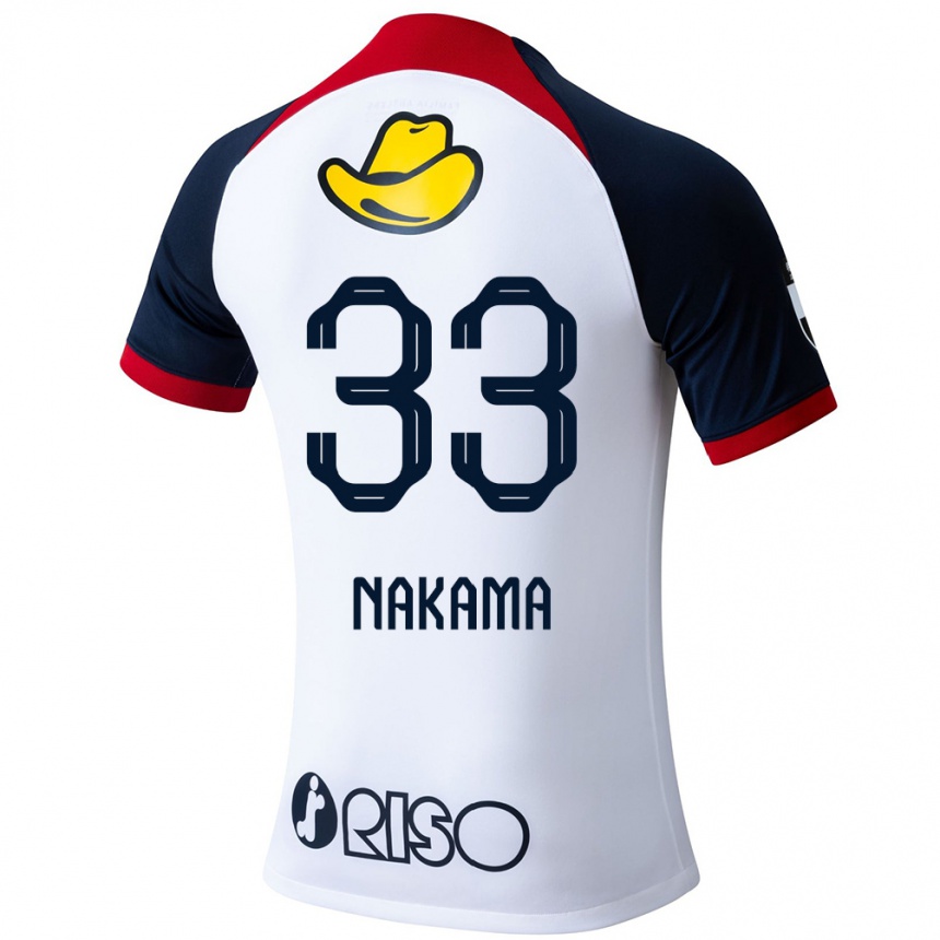 Niño Fútbol Camiseta Hayato Nakama #33 Blanco Azul Rojo 2ª Equipación 2024/25 Argentina