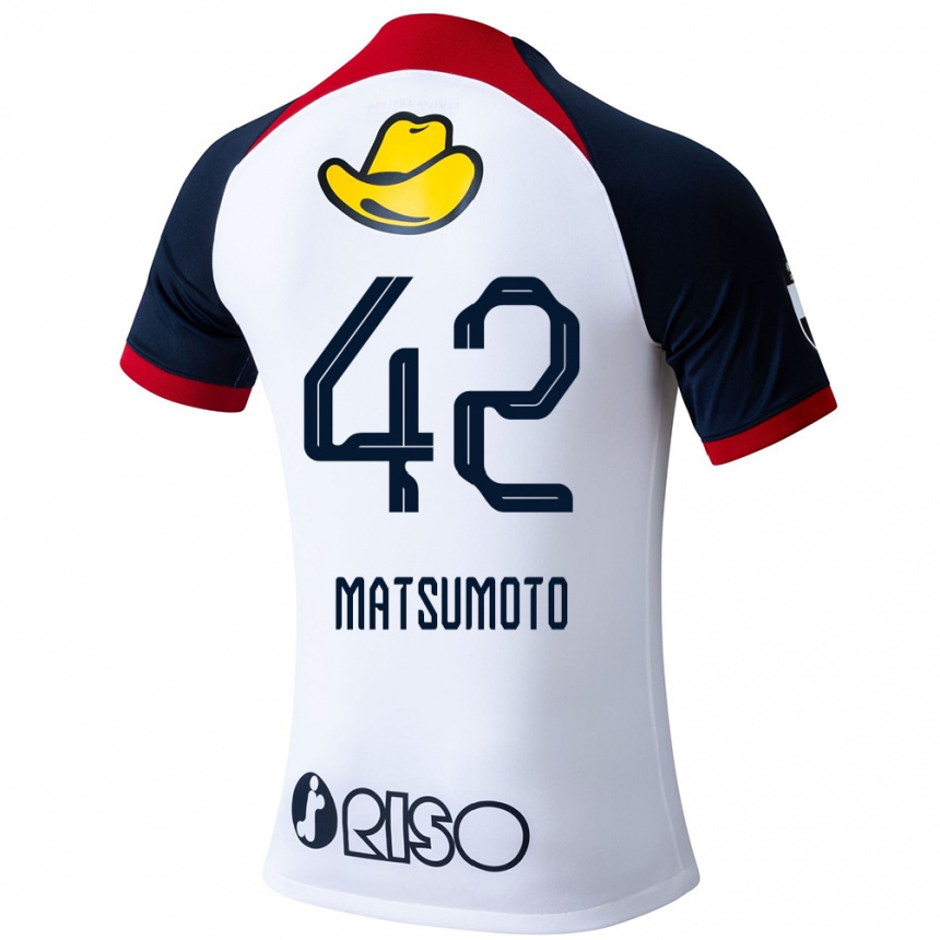 Niño Fútbol Camiseta Haruto Matsumoto #42 Blanco Azul Rojo 2ª Equipación 2024/25 Argentina