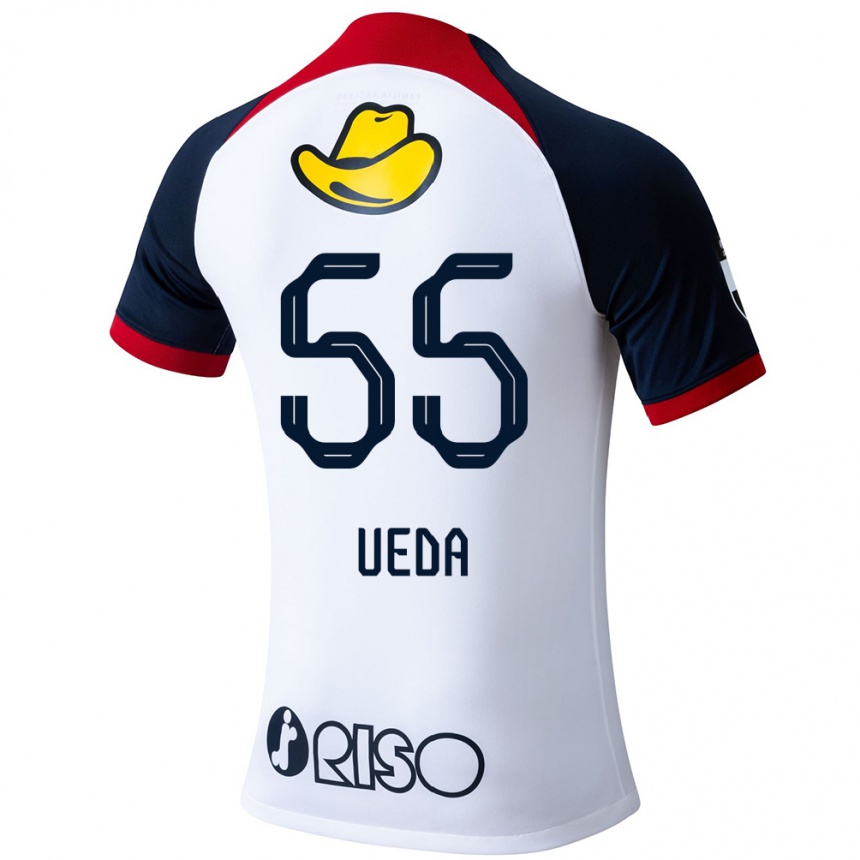 Niño Fútbol Camiseta Naomichi Ueda #55 Blanco Azul Rojo 2ª Equipación 2024/25 Argentina