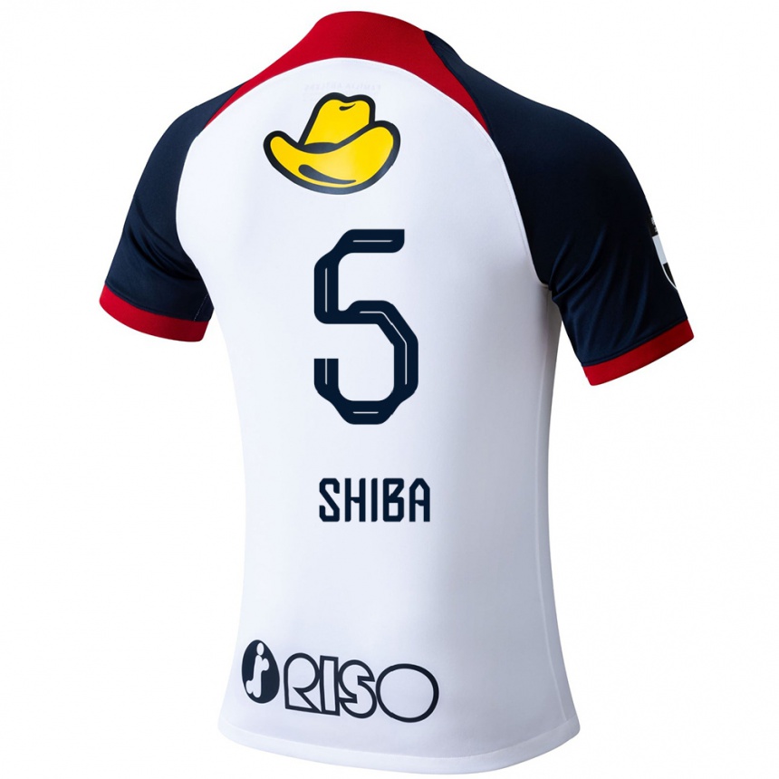 Niño Fútbol Camiseta Rikuto Shiba #5 Blanco Azul Rojo 2ª Equipación 2024/25 Argentina