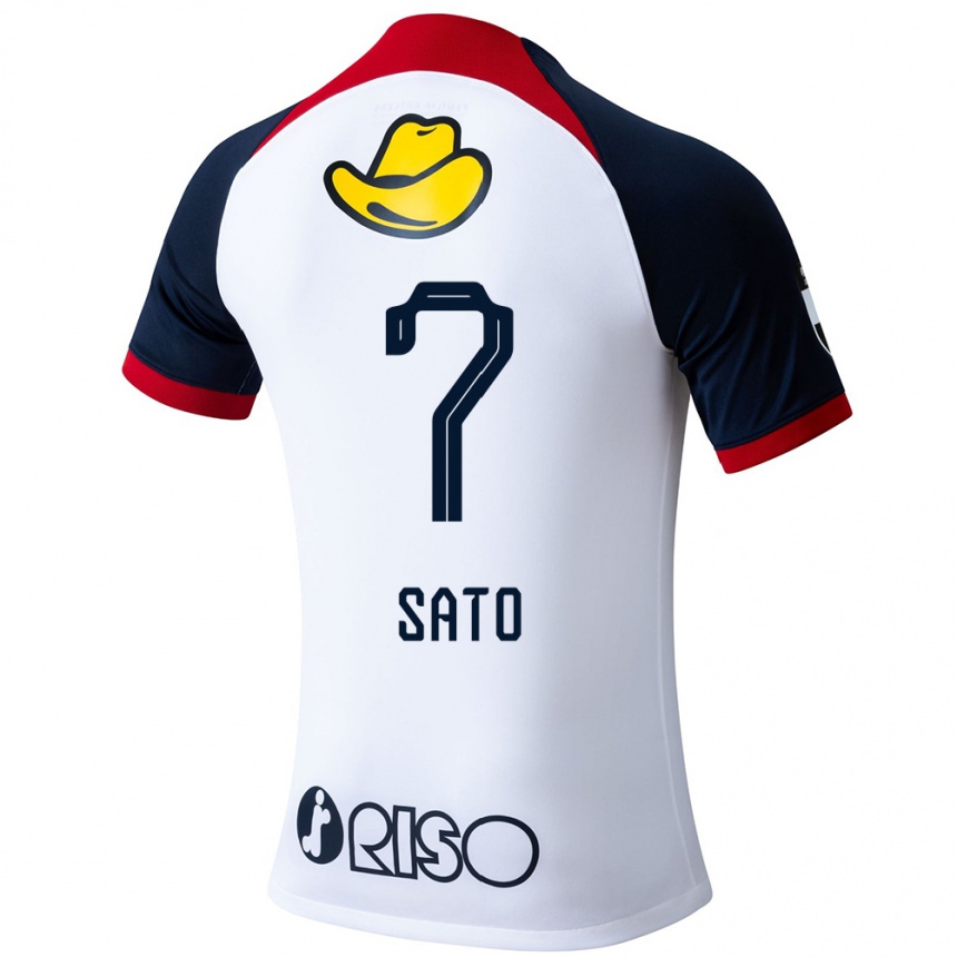 Niño Fútbol Camiseta Mihiro Sato #7 Blanco Azul Rojo 2ª Equipación 2024/25 Argentina